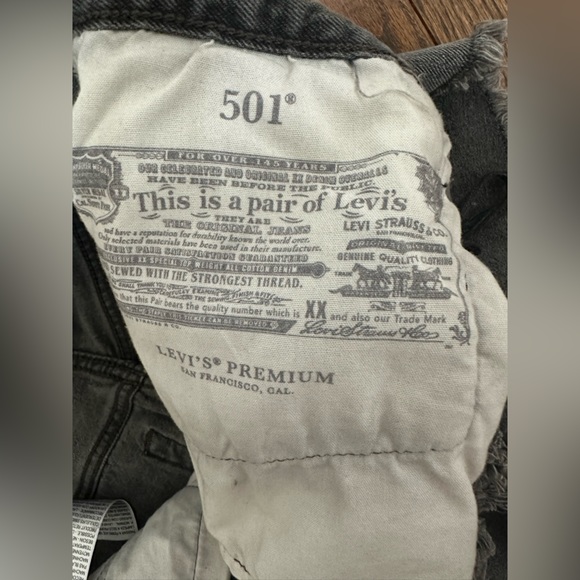 Levi’s 501 High Rise Denim Shorts in Gray Size 26 - Picture 6 of 11